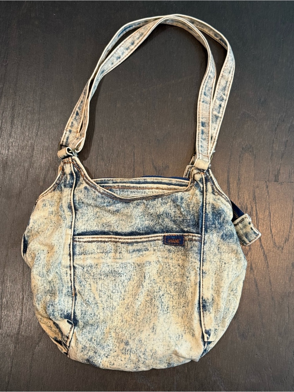 Vintage Shane Denim Acid Washed Shoulder Bag